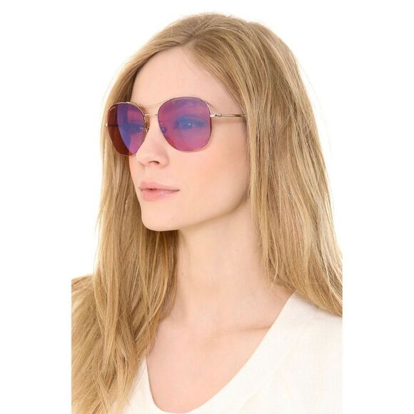 NIC Gucci Aviator Mirrored Sunglasses in Pink And Blue Combo & Silver Hardware main image 7